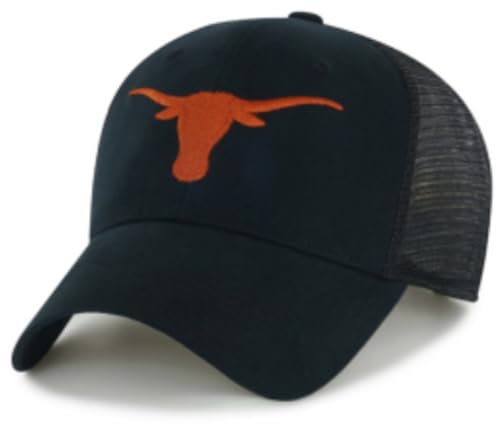 Officially Licensed Texas University Black Mesh Trucker Hat Classic Adjustable Embroidered Team Logo Structured Snapback Multicolor Cap