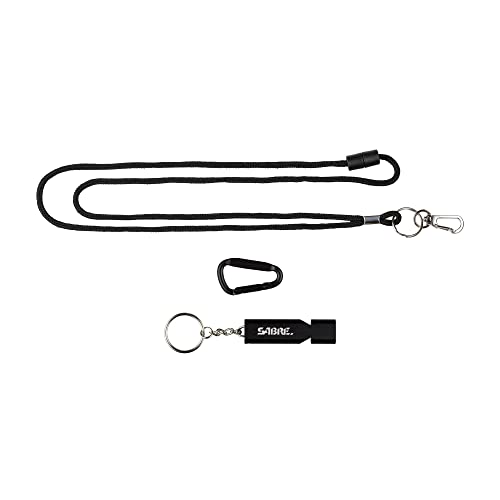SABRE Emergency Safety Whistle with Key Ring and Detachable Lanyard,