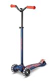 maxi micro deluxe pro led scooter navy/red