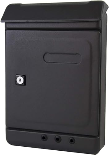 Boîte aux lettres murale étanche noire pour courrier extérieur