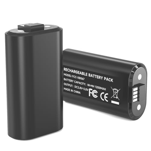 Image of 2-Pack Rechargeable Battery Pack for Xbox One /Series X /S & Xb One X /S /Elite Series Controllers, 4440mWh (1200mAh) Long-Lasting Power Overcharge /Short-Circuit Protection