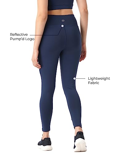 Image of PUMP'D Women's Stretchable Leggings -Two Deep Side Pockets, Ankle Length, Lightweight, Anti-Odor, Squat Proof, Dry Tech, Ultra Soft Seams