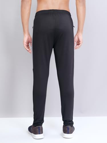 Image of TECHNOSPORT Men's Slim Fit Mid Rise Solid Trackpant with Techno Dry for Gym, Workout & Sports