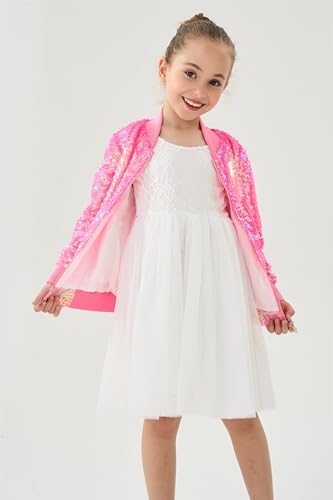 Image of 2Bunnies Girl Ombre Pastel Gradient Shimmer Sparkle Colorful Sequin Bomber Jacket