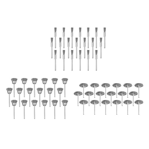 60PCS Rotation Tool Wire Brush Set Industrial Metal Polishing Brush for Drill Tool Rust Paint Removal Essential Metal Brushes
