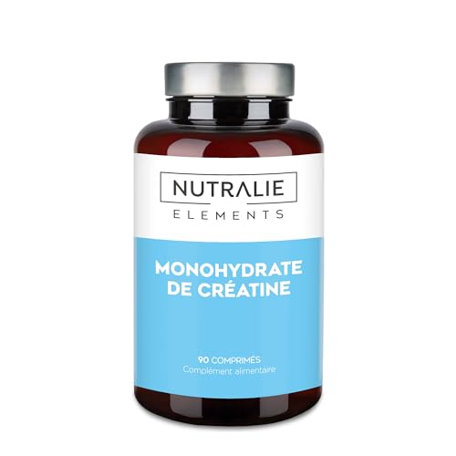Créatine Monohydrate 6000mg - Hommes et Femmes - pour Sportifs - Complément Alimentaire en Comprimés - 90 Comprimés Créatine Monohydrate Nutralie
