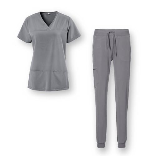EXNER Medizin Kasack Set – Kasack & Hose für Damen und Herren, Pflegebekleidung Set in 8 Farbkombinationen, Oberteil + Hose farbig, Schlupfkasack & Schlupfhose, XS–5XL