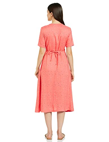Image of Amazon Brand - Symbol Women's Rayon One Piece Midi Length Wrap Dress (Available in Plus Sizes)