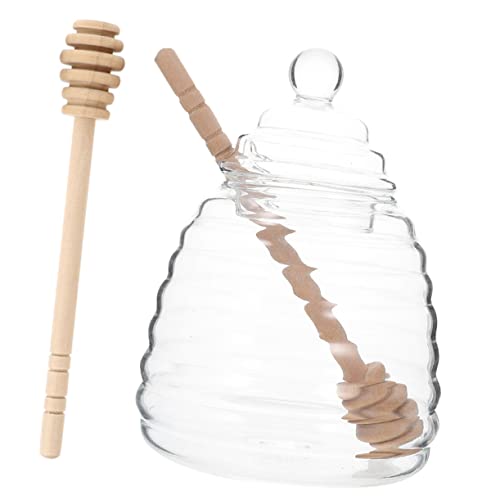 OKUMEYR Unique Honey Pot with Lid Honey Dispenser for Snacks Smooth Surface Honey Jar for Easy Handling