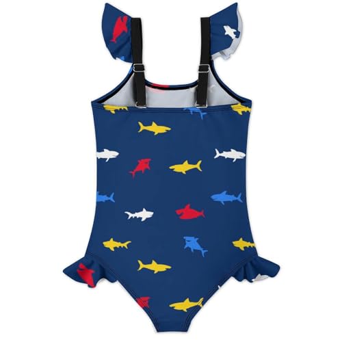 Image of Girls One Piece Swimsuit Lovely Cute Animals Ruffles Swimwear Bathing Suits 3-12 Years