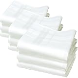 Pañuelos de tela - Modelo CAMILLE - 100% Algodón - Hilo 40S - Blanco Clásico - Aprox 35cm x 35cm - (9)