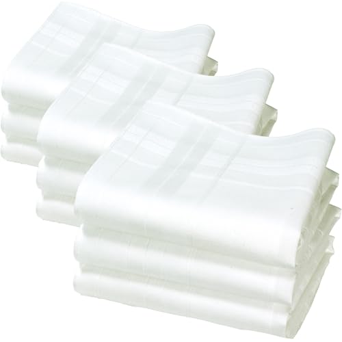 Tygnäsdukar - Camille-modell - 100 % bomull - 40S garn - klassisk vit - ca 35 cm x 35 cm