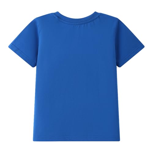 Image of HILEELANG Toddler Girl Summe Short Sleeve Cotton Blue Bunny Graphic Short Sleeve Fun Holiday Wear Summer Casual Crewneck T Shirt 4T
