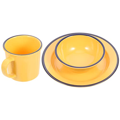 DIXII Dinnerware Sets for 1 Person, Plates and Bowls Sets, Kitchen Dinnerware Set with Plates, Bowls and Mugs