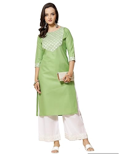Image of Women's A-Line Cotton Embroidery Red Kurti |Red