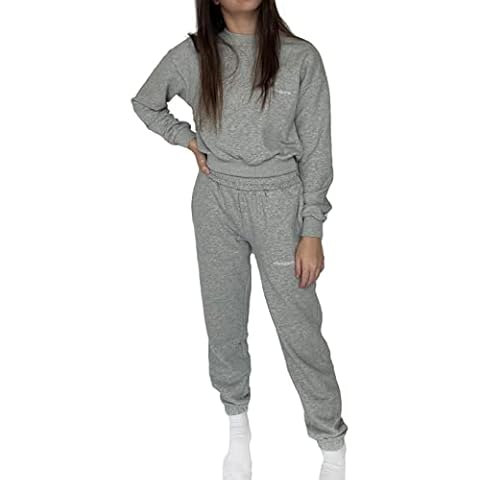 Mali Wear Women's 2 Piece Sweatsuit Tracksuit Outfits Pullover Tops and High Waist Jogger Pants Lounge Sets warm (as1, alpha, x_s, regular, regular, Grey) Cover