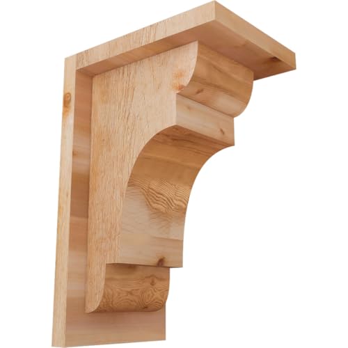 Ekena Millwork COR06X08X12NEB01RWR 6"W x 8"D x 12"H New Brighton Rough Sawn Corbel w/Backplate, Western Red Cedar