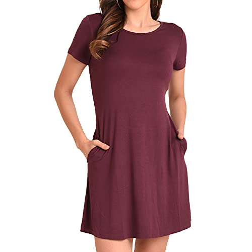 Image of Miss Lavish London Women's Relaxed Fit T Shirt Dress with Pockets Short Sleeve Summer Vacation Dresses