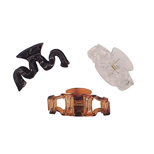 Topkids Accessories 3 Pc Women Large Wave Style Bulldog Hairclip Trendy Womens Clips for All Hair Types Hairclips Hair Accessories Aesthetic Hair Clips - Image 3