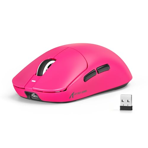 MAMBASNAKE X Attack Shark X8SE 55g ultraleichte kabellose Gaming Maus–bis zu 25000 DPI,PAW3311-Sensor,Tri-Mode BT/2,4G/USB-C,80 Mio Klicks,40G Beschleunigung,500mAh,Web-Treiber,für Win/Mac–Beerenrot