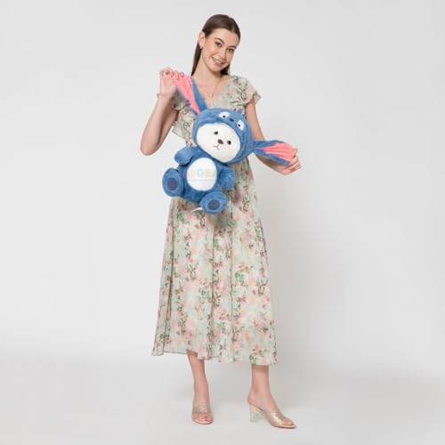 Image of ADORA Hoodie Teddy Bear Soft Toy | Cute Huggable Plushie for Kids & Girls | Blue Soft Toy Gift | Birthday Gift Teddy Bear with Hoodie | Soft Plush Toy for Girlfriend & Sister- 50 cm