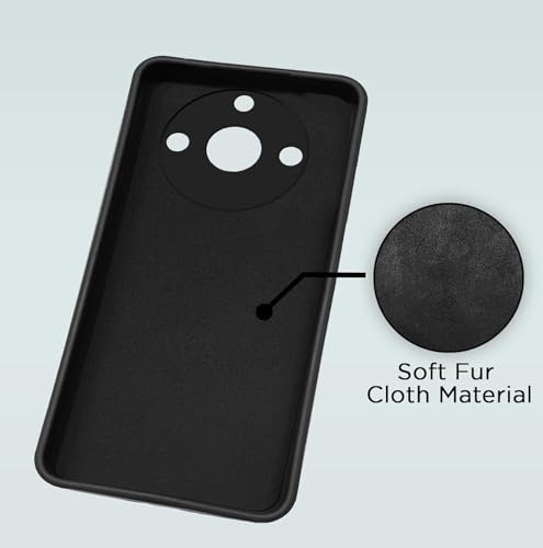 Image of BlazeTech for [ Realme Narzo 60 Pro 5G ] Liquid Silicone Back Case Cover Flexible |Inner Lining| with Camera Protection Back Cover for [ Realme Narzo 60 Pro 5G ] - Black