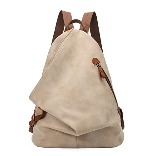 Image of KL928 PU Leather Vintage Backpack - Large Casual Daypack Outdoor Travel Rucksack Hiking Backpacks for Men Women