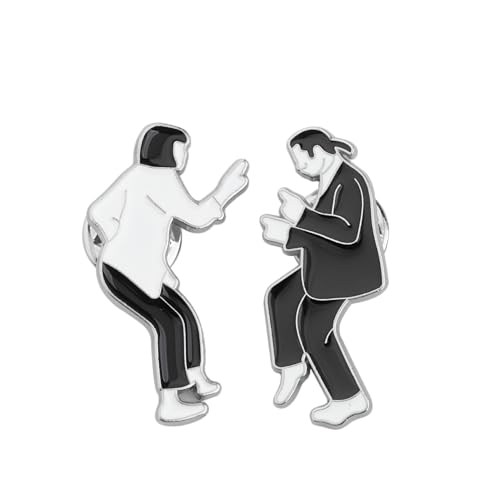 Image of SEIRAA Dancing Enamel Pin Retro Movie Inspired Brooch Movie Lover Jewellery Gift Idea