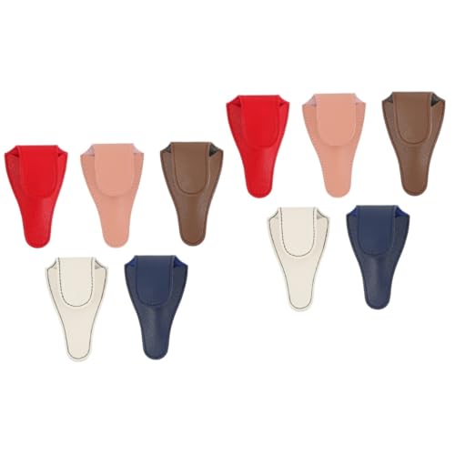 Beatifufu 2sets Nail Manicure Scissors Bag Stylish Leather Cuticle Scissors Pouch Holder for Professional Use 5pcs*2