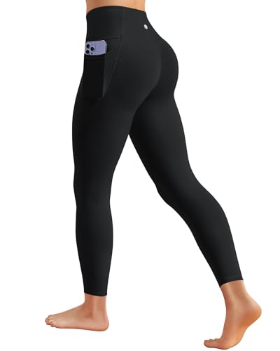 Queenie Ke Bareluxe No Front Seam Leggings with Pockets for Women Tummy Control 25" - High Waisted Buttery Soft Yoga Pants M Black