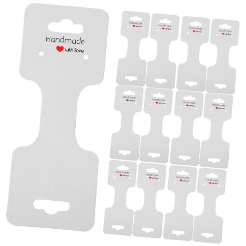 DIYEAH 3 Series Tarjeta Adhesiva Tarjeta De Exhibición De Joyería Mostrar Amuletos Para Hacer Joyas Estante Embalaje De Collares Para La Venta De Joyas Oro Papel Kraft 100 Piezas*3