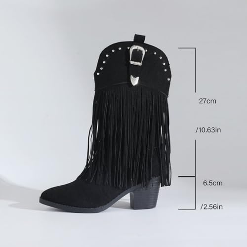 Bottes de cowboy à bout pointu pour mollet large chic