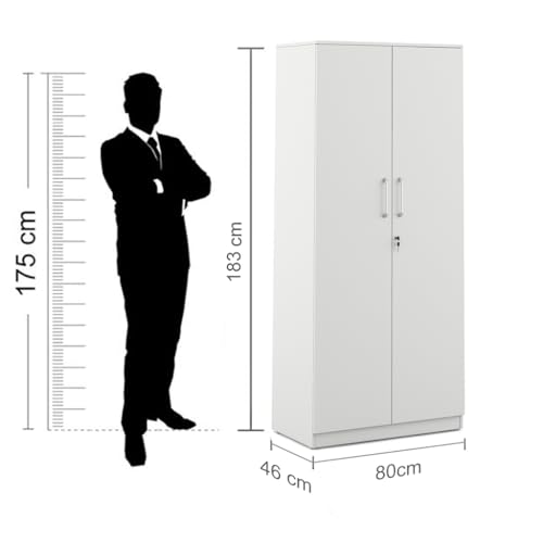 Image of Axel 2 Door Wardrobe Engineered Wood | Frosty White Finish | Matte | Knock Down | Bedroom Storage with 3 Shelves | Water & Scratch Resistant | 3-Year Warranty