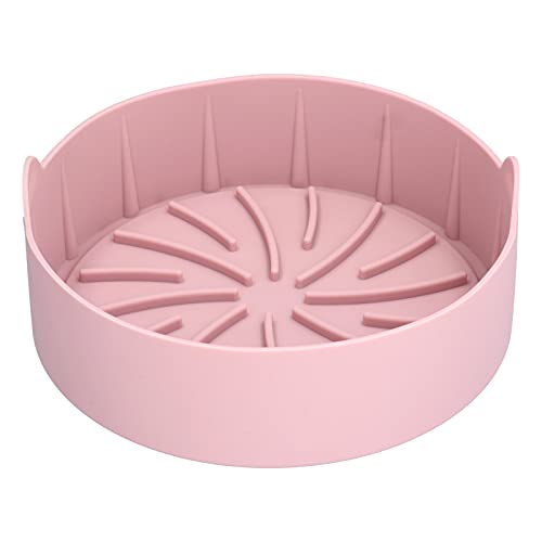 Fryer Basket, High Temperature Resistant Fryer Pot Safe Environmental Protection for Kitchen for Home for Restaurant(22CM one Pink)