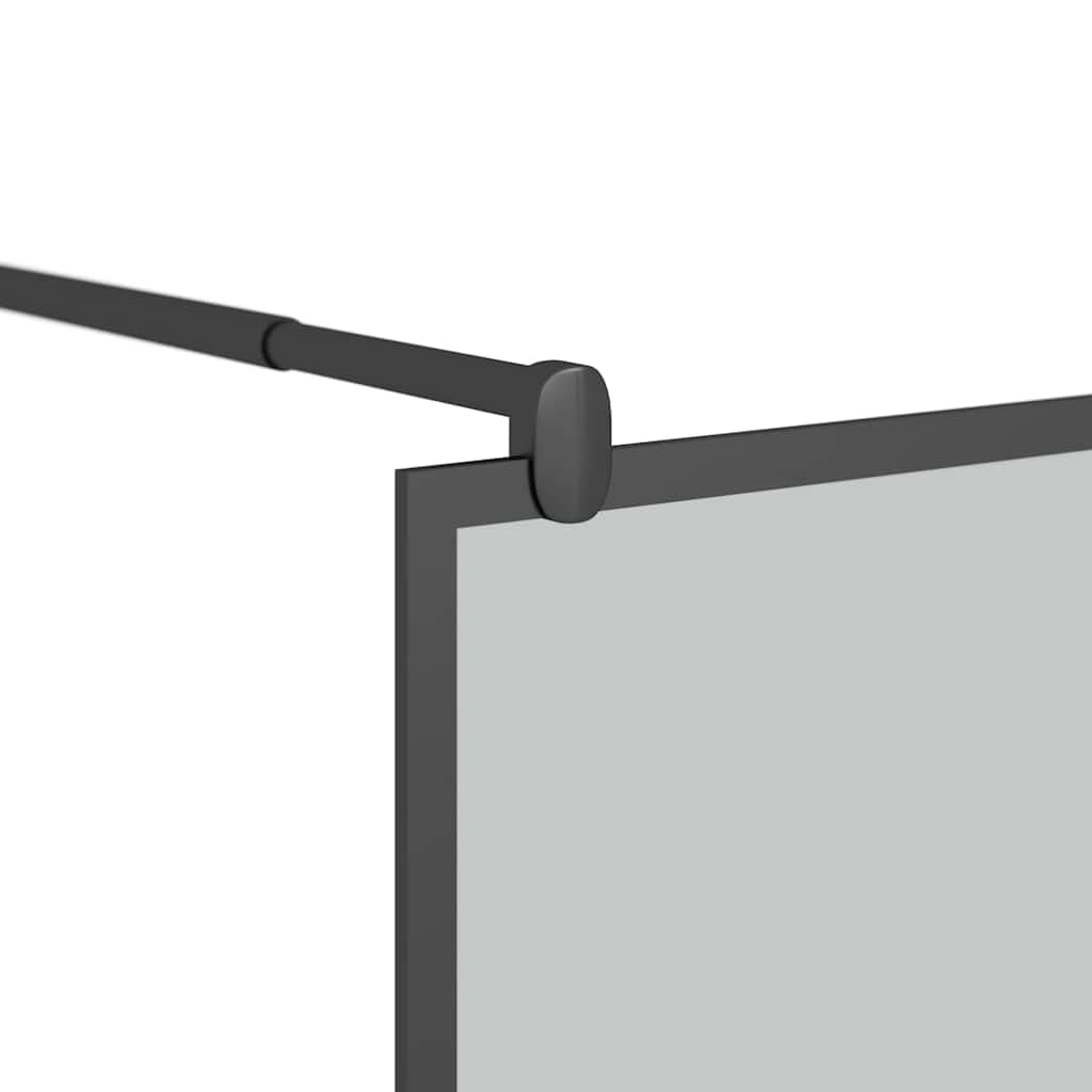 Ścianka prysznicowa Walk-In prysznic 90 x 195 cm szkło ESG ciemna czarna rama aluminiowa regulowana ochrona przed pryskaniem ściana boczna łazienka nisza akcesoria sanitarne montaż
