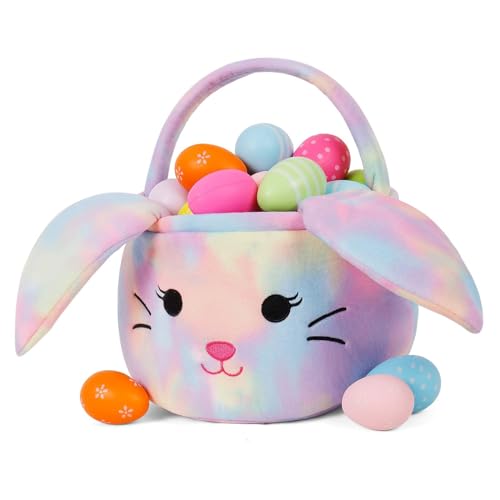 Easter Bunny Baskets, Cute Eggs Hunting Easter Bags Buckets Festival