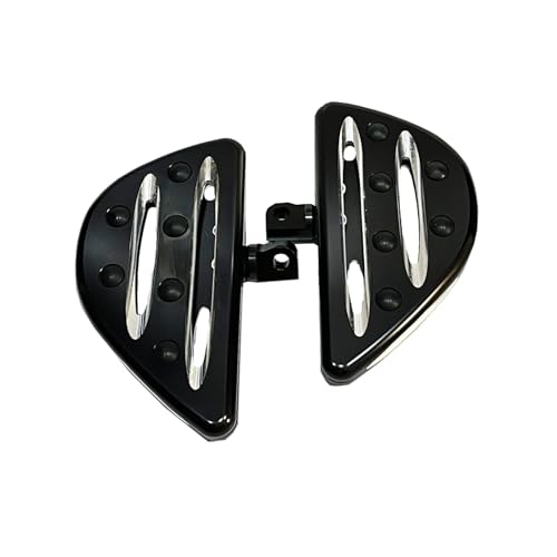 Repose-pieds arrière moto avec inserts antidérapants chrome