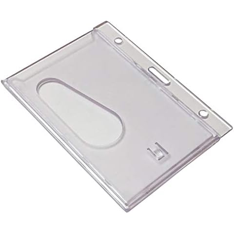 PCL Media ltd® Clear Enclosed ID Card Holder, ID Badge Holder Pack of 1 Clear ID Card Holder Protects and Keeps Your Card Clean Cover