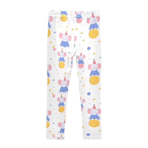 senya Girls Printed Leggings Yoga Pants Elephant Birthday Pattern for Kids in 4t to 10 Years, 4T2