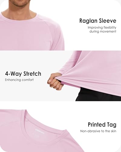 Image of Boladeci Men's UPF 50+ Sun Protection UV SPF Shirts Long Sleeve Lightweight Quick Dry Swim T-Shirts Rash Guard