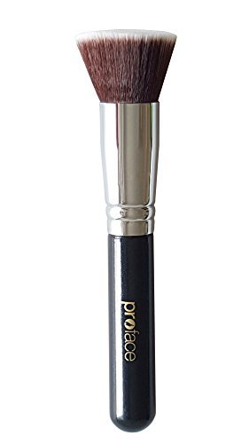 Flat Top Kabuki Foundation Brush For Face Makeup - Perfect For Blending Liquid,Cream & Mineral Cosmetics Or Translucent Powder - Premium Quality Bristles!(Black) #TOP1