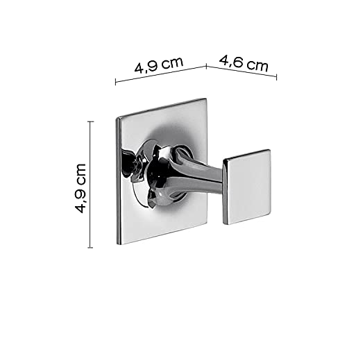 Gedy Wizard Wall Hanger, Size: 4, 9 x 4.6 cm, Brass and Cromall Clothes Hanger, Chrome Flower, Fixable with bioadhesive 3 m - Image 2