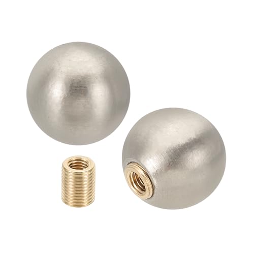 Image of PATIKIL 25mm Ball Lamp Finials Caps Knob, 2 Set Lamp Shade Decoration, Nickle Color