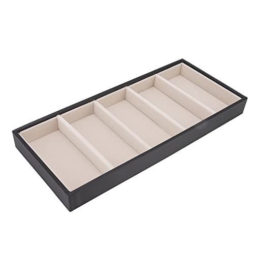 Image of CHICIRIS Sunglasses Storage Organizer, 5 Compartments Sunglass Tray Leather Eyeglasses Glasses Display Case for Table Drawer