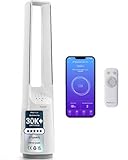 Pro Breeze 40" Smart Bladeless Tower Fan with DC Motor - WiFi - Ultra-Quiet with Remote Control, LED Display, 6 Fan Speeds, 5 Operation Modes, 60° Oscillation - White