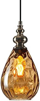 Creative Teardrop Glass Lamp Modern Single Lights Dining Table Hang Lighting for Dining Room Kitchen Island Living Room Restaurant Cbar (Clear)(Smoky Grey)/Clear