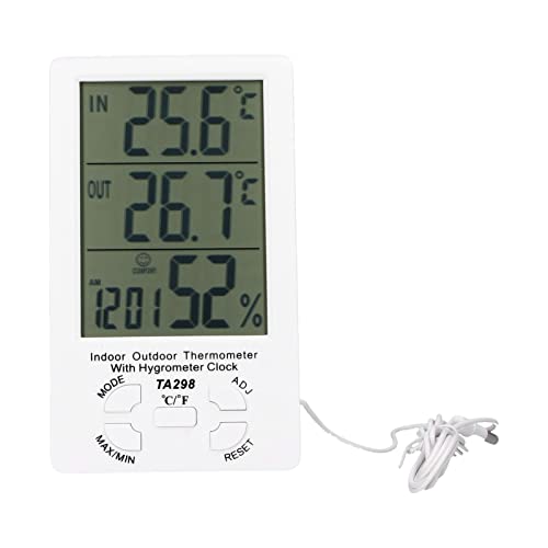 Indoor Hygrometer Digital Electronic Thermometer Humidity with Dual Screen Display Accurate Real Time Monitoring for Home Office ABS Material 6x3.42x0.9in