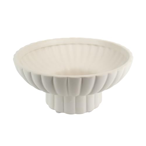 ALIWINER White Footed Decorative Bowl Ceramic Approx 8