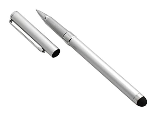 System-S 2-i-1 Stylus penna Touch Pen kapacitiv skärm ingång penna och kulspetspenna silver för smartphone, pekskärm mobiltelefon, surfplatta PC, PDA