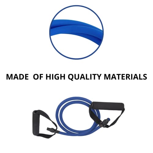 Blue Fit Tube | Medium Resistance Band For Exercise With Handles | Home Workouts, Resistance Training, Physical Therapy, Home Workouts, Strength Training #TOP1